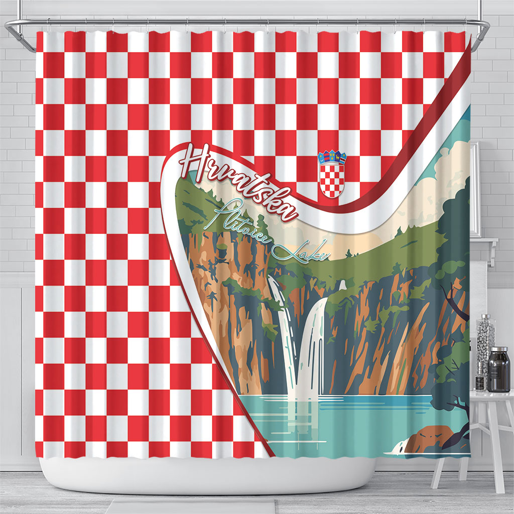 Plitvice Waterfall Hrvatska Scenery Shower Curtain
