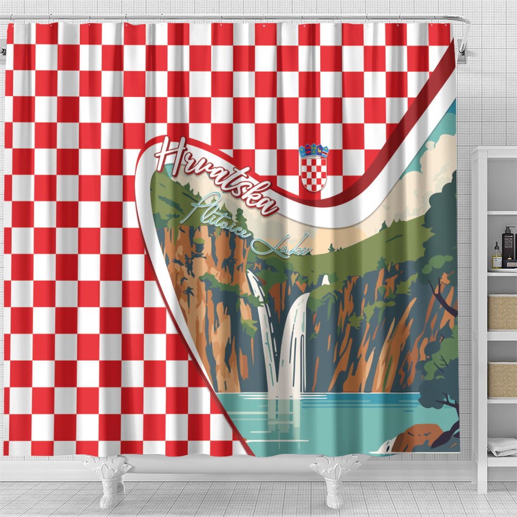 Plitvice Waterfall Hrvatska Scenery Shower Curtain