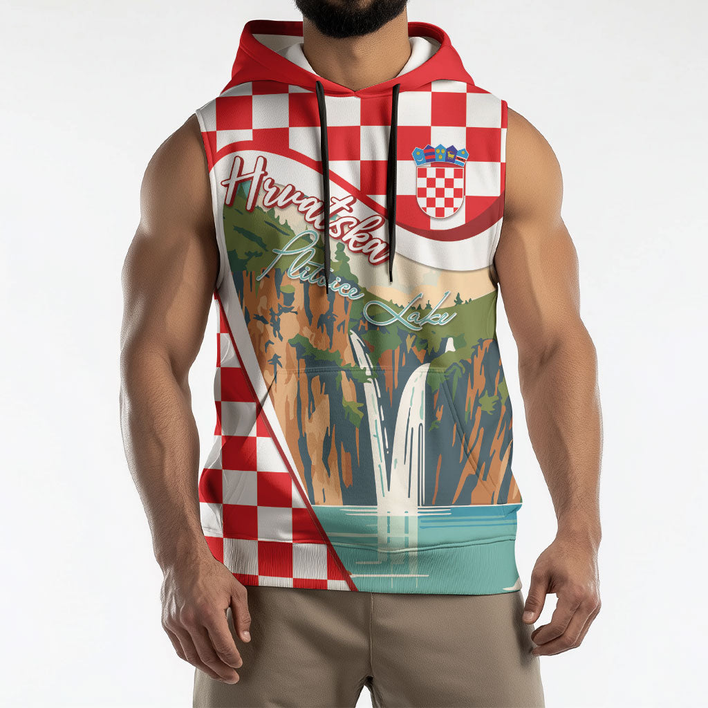 Plitvice Waterfall Hrvatska Scenery Sleeveless Hoodie