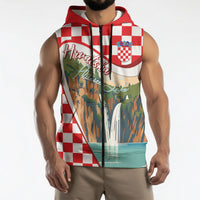 Plitvice Waterfall Hrvatska Scenery Sleeveless Zip Hoodie