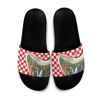 Plitvice Waterfall Hrvatska Scenery Slide Sandals