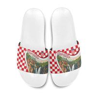 Plitvice Waterfall Hrvatska Scenery Slide Sandals