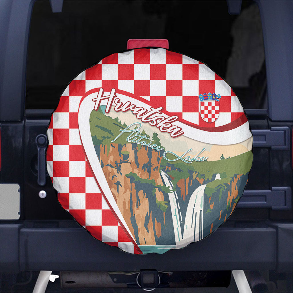 Plitvice Waterfall Hrvatska Scenery Spare Tire Cover