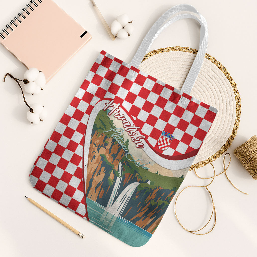 Plitvice Waterfall Hrvatska Scenery Tote Bag