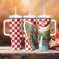 Plitvice Waterfall Hrvatska Scenery Tumbler With Handle