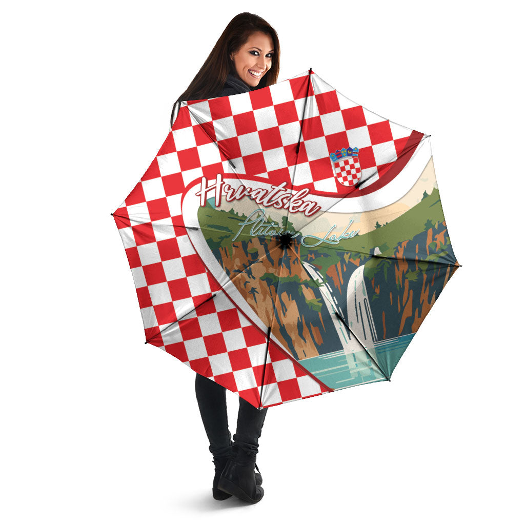 Plitvice Waterfall Hrvatska Scenery Umbrella
