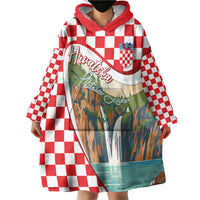 Plitvice Waterfall Hrvatska Scenery Wearable Blanket Hoodie