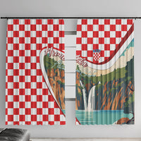 Plitvice Waterfall Hrvatska Scenery Window Curtain