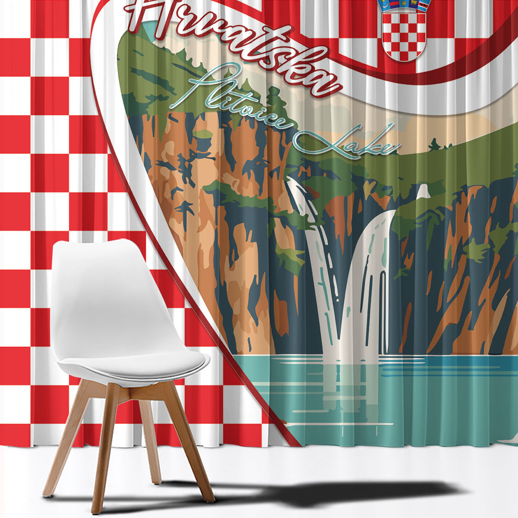 Plitvice Waterfall Hrvatska Scenery Window Curtain
