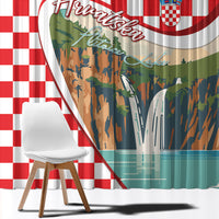 Plitvice Waterfall Hrvatska Scenery Window Curtain