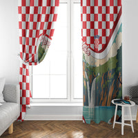 Plitvice Waterfall Hrvatska Scenery Window Curtain