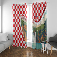 Plitvice Waterfall Hrvatska Scenery Window Curtain