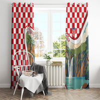 Plitvice Waterfall Hrvatska Scenery Window Curtain