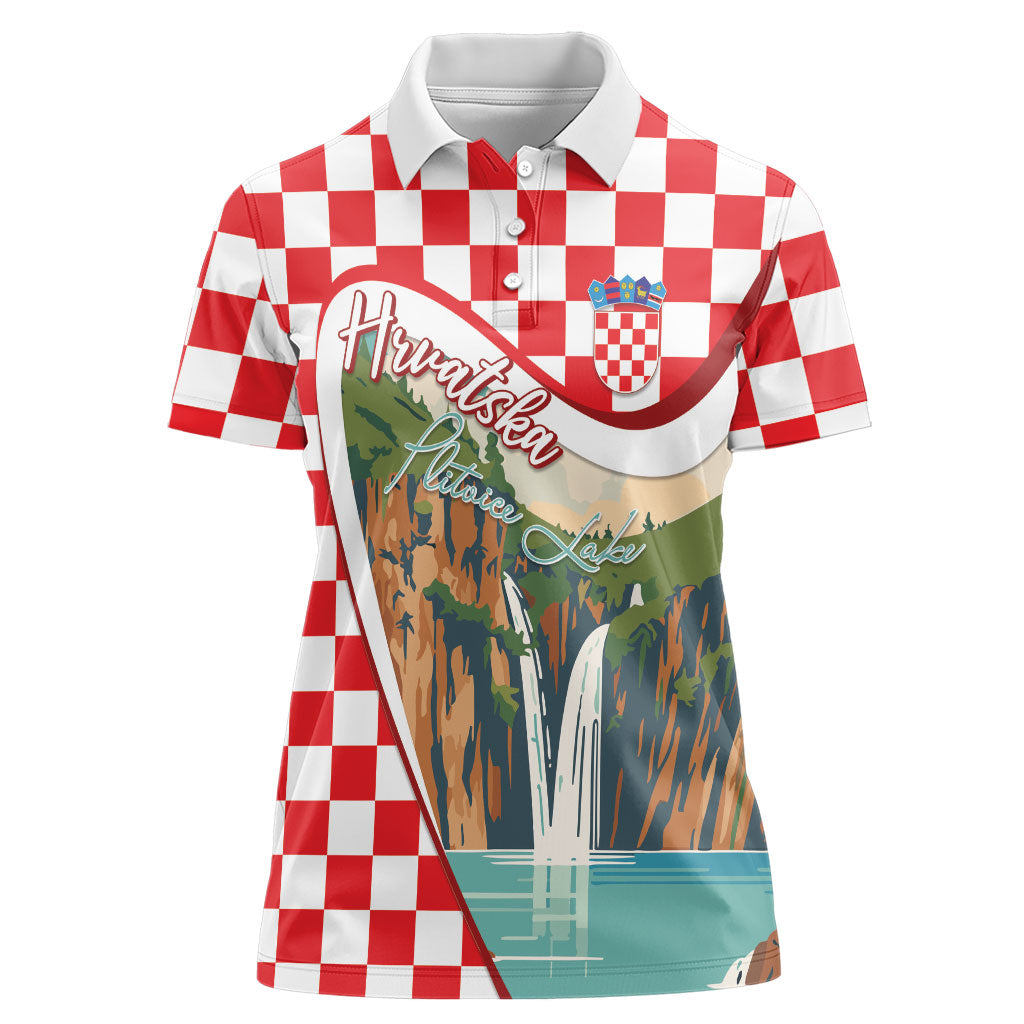 Plitvice Waterfall Hrvatska Scenery Women Polo Shirt