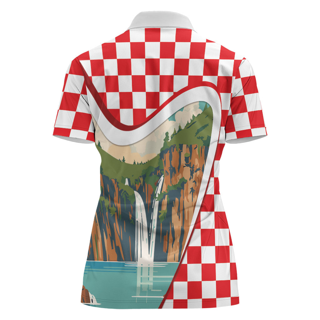 Plitvice Waterfall Hrvatska Scenery Women Polo Shirt