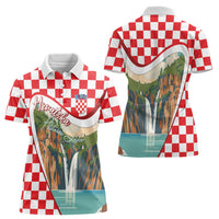 Plitvice Waterfall Hrvatska Scenery Women Polo Shirt