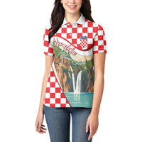 Plitvice Waterfall Hrvatska Scenery Women Polo Shirt