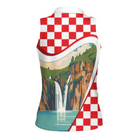 Plitvice Waterfall Hrvatska Scenery Women Sleeveless Polo Shirt