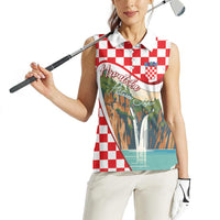 Plitvice Waterfall Hrvatska Scenery Women Sleeveless Polo Shirt