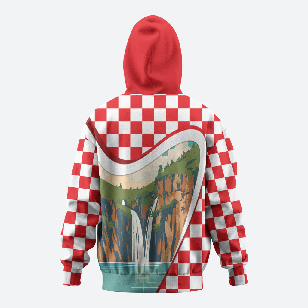 Plitvice Waterfall Hrvatska Scenery Zip Hoodie