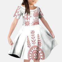 Croatia Sicanje Tattoo Inspired Kid Short Sleeve Dress The Kolo