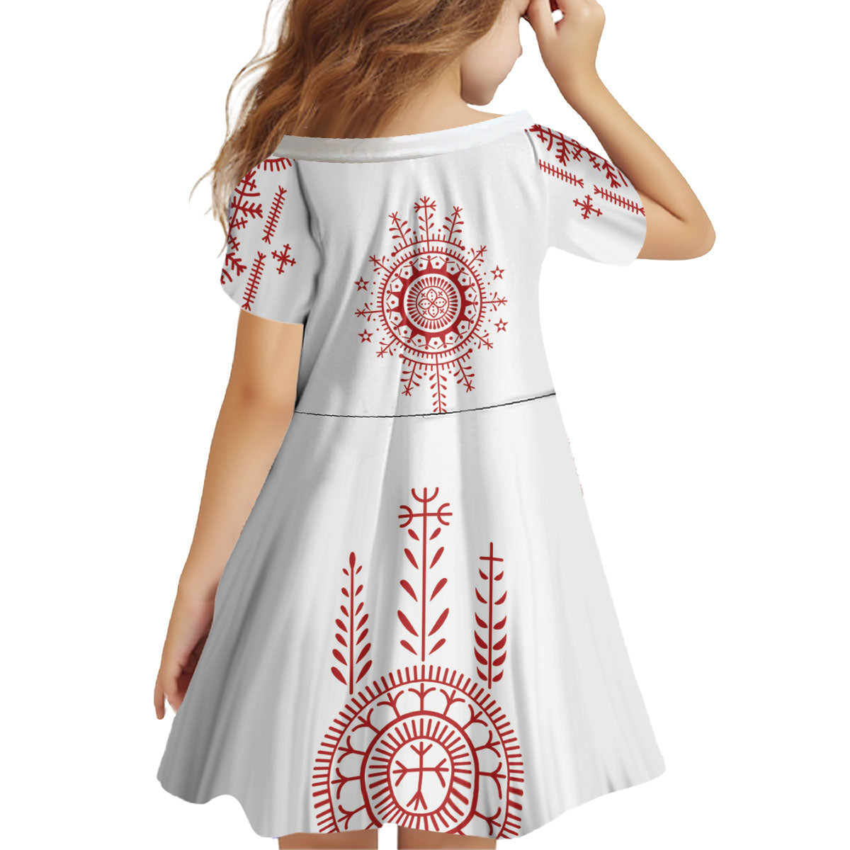 Croatia Sicanje Tattoo Inspired Kid Short Sleeve Dress The Kolo