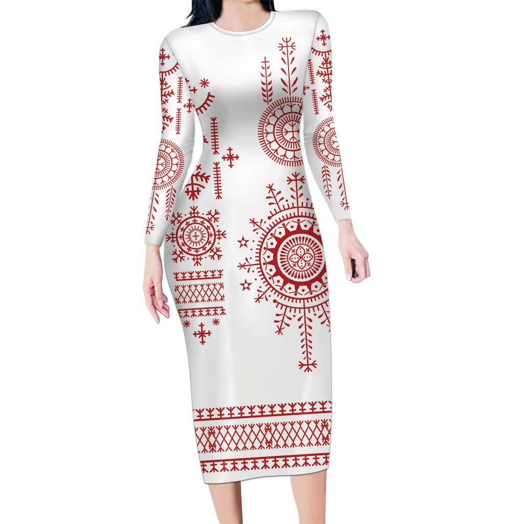 Croatia Sicanje Tattoo Inspired Long Sleeve Bodycon Dress The Kolo