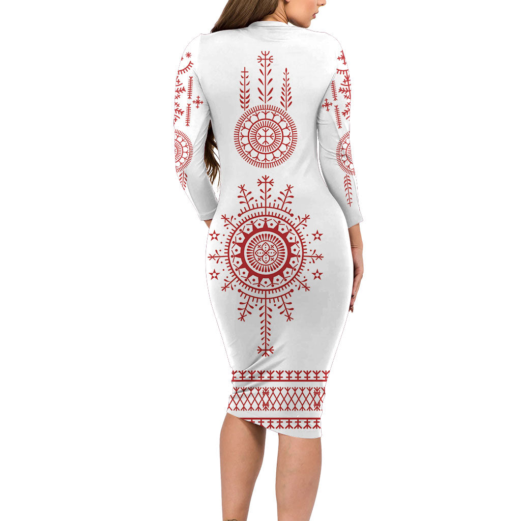 Croatia Sicanje Tattoo Inspired Long Sleeve Bodycon Dress The Kolo