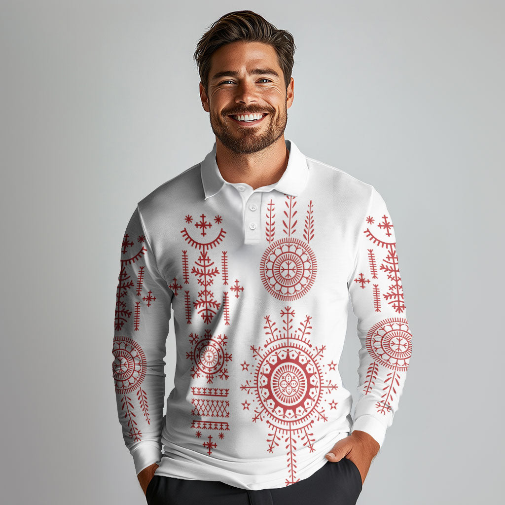 Croatia Sicanje Tattoo Inspired Long Sleeve Polo Shirt The Kolo