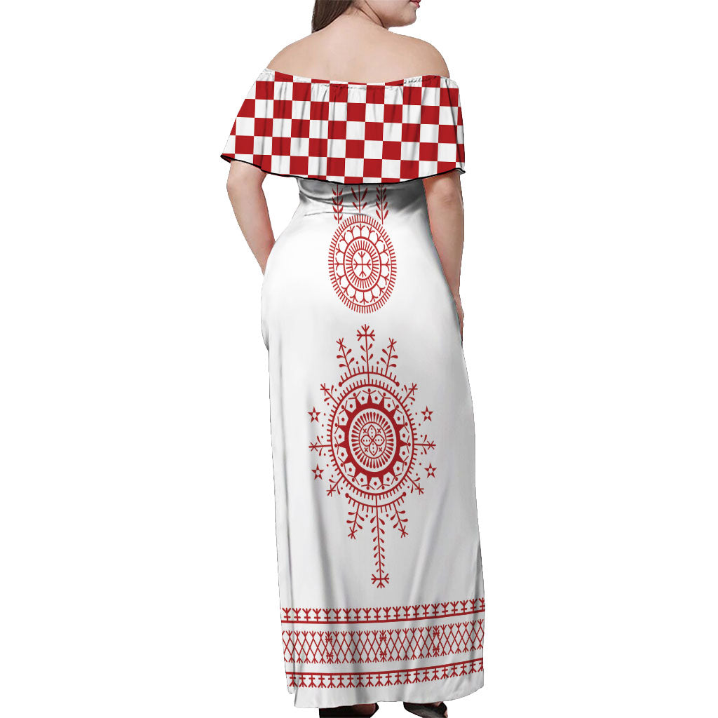 Croatia Sicanje Tattoo Inspired Off Shoulder Maxi Dress The Kolo