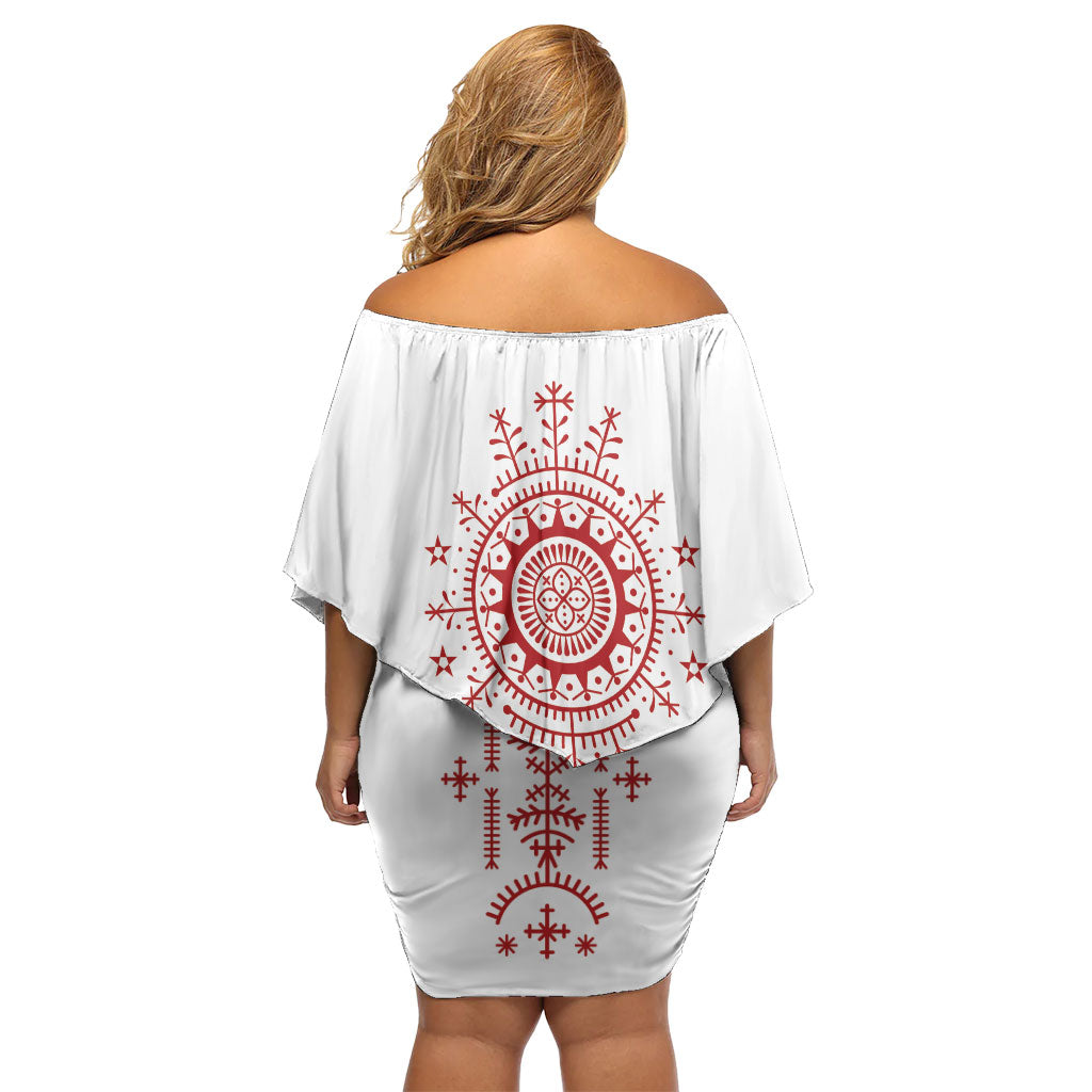 Croatia Sicanje Tattoo Inspired Off Shoulder Short Dress The Kolo