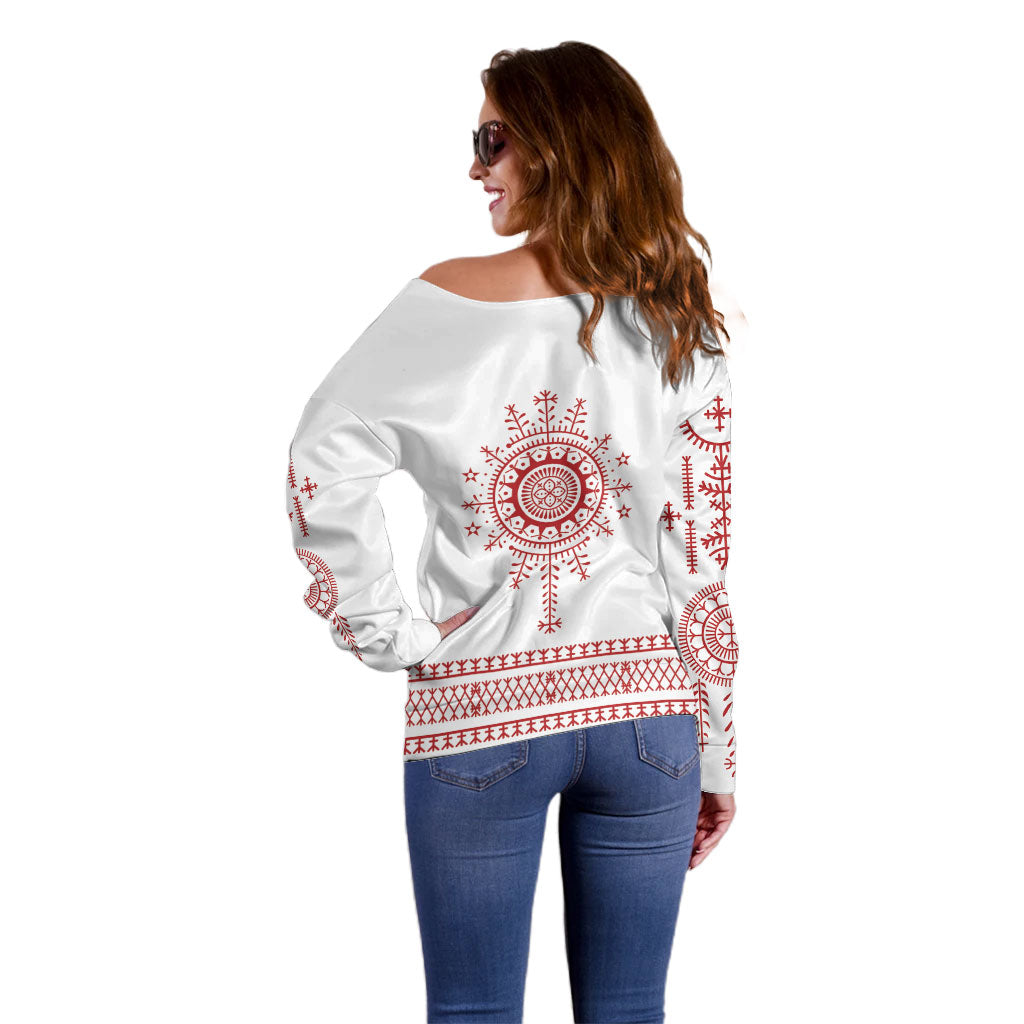 Croatia Sicanje Tattoo Inspired Off Shoulder Sweater The Kolo