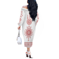 Croatia Sicanje Tattoo Inspired Off The Shoulder Long Sleeve Dress The Kolo