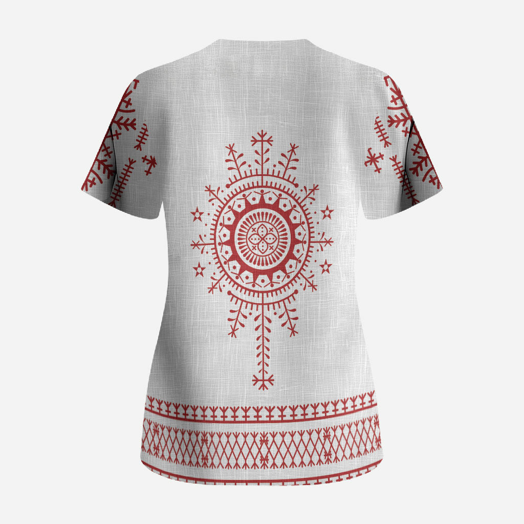 Croatia Sicanje Tattoo Inspired Scrub Top The Kolo