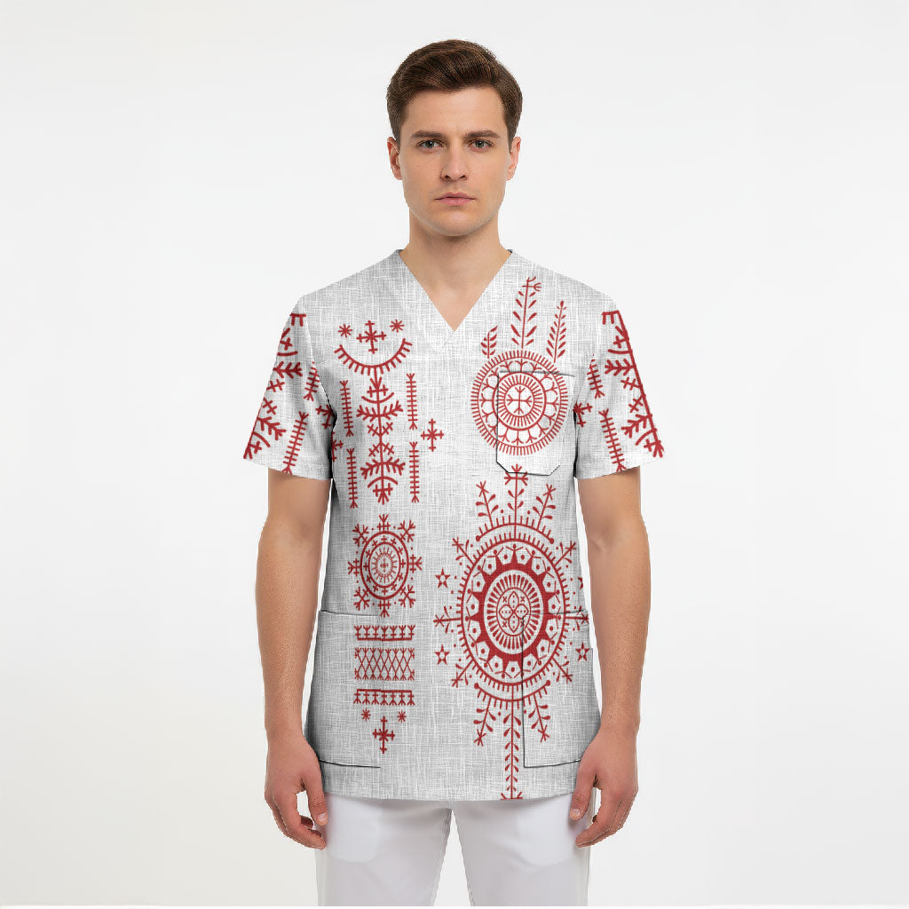 Croatia Sicanje Tattoo Inspired Scrub Top The Kolo