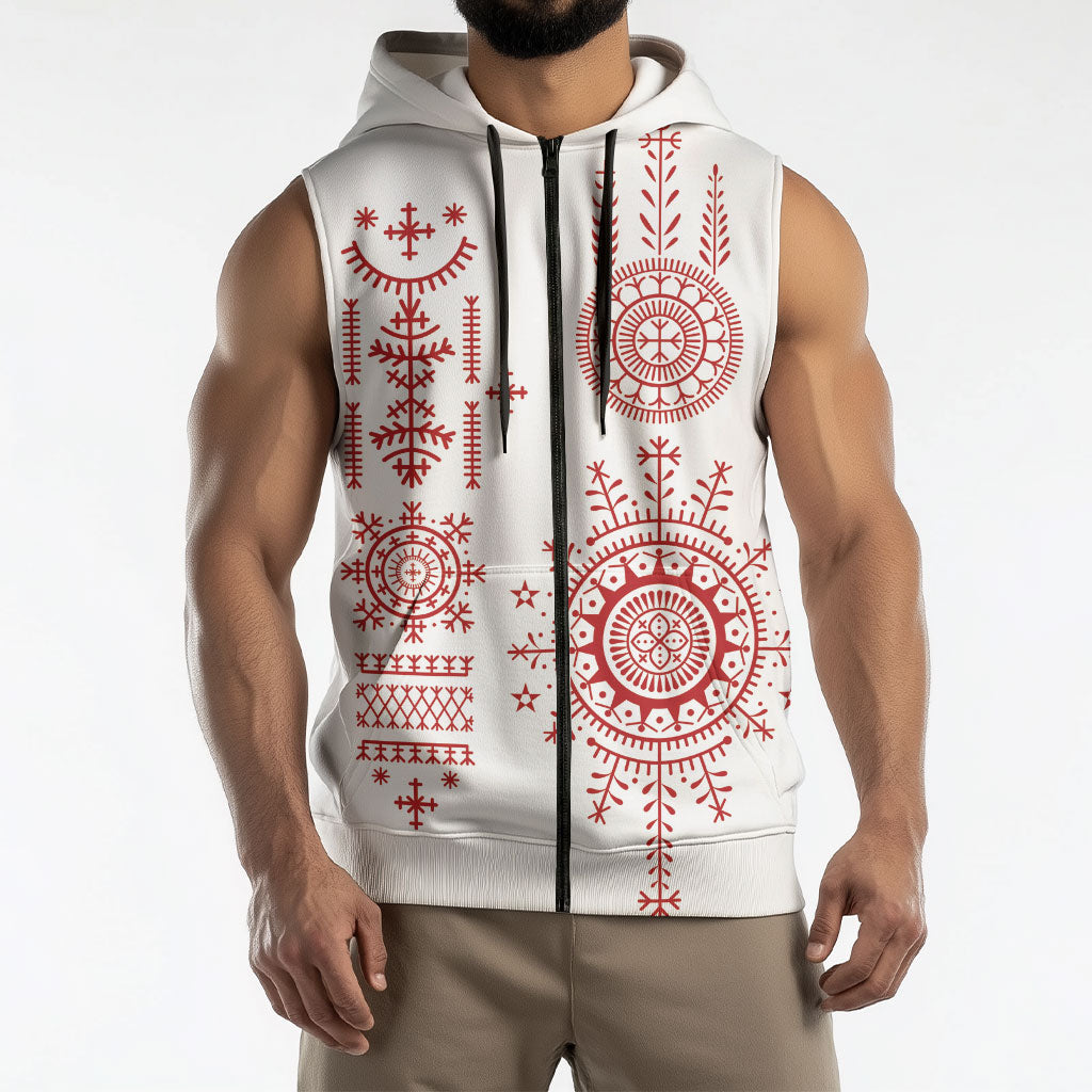 Croatia Sicanje Tattoo Inspired Sleeveless Zip Hoodie The Kolo