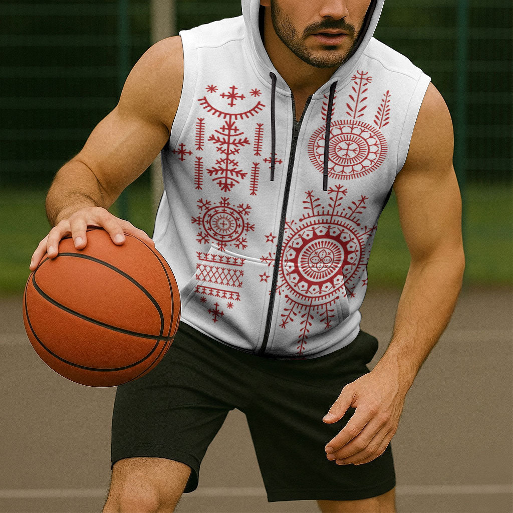Croatia Sicanje Tattoo Inspired Sleeveless Zip Hoodie The Kolo