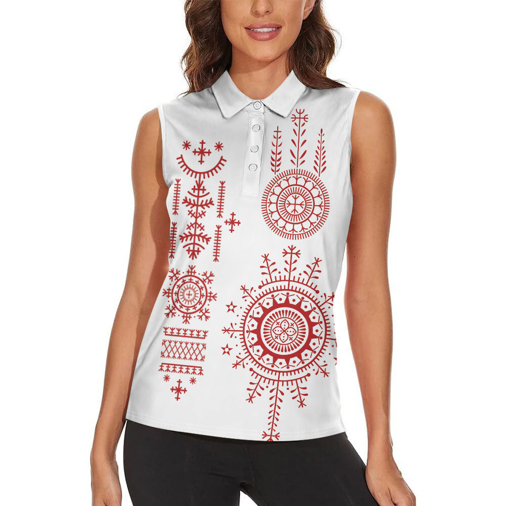 Croatia Sicanje Tattoo Inspired Women Sleeveless Polo Shirt The Kolo