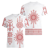 Croatia Sicanje Tattoo Inspired Women V-Neck T-Shirt The Kolo
