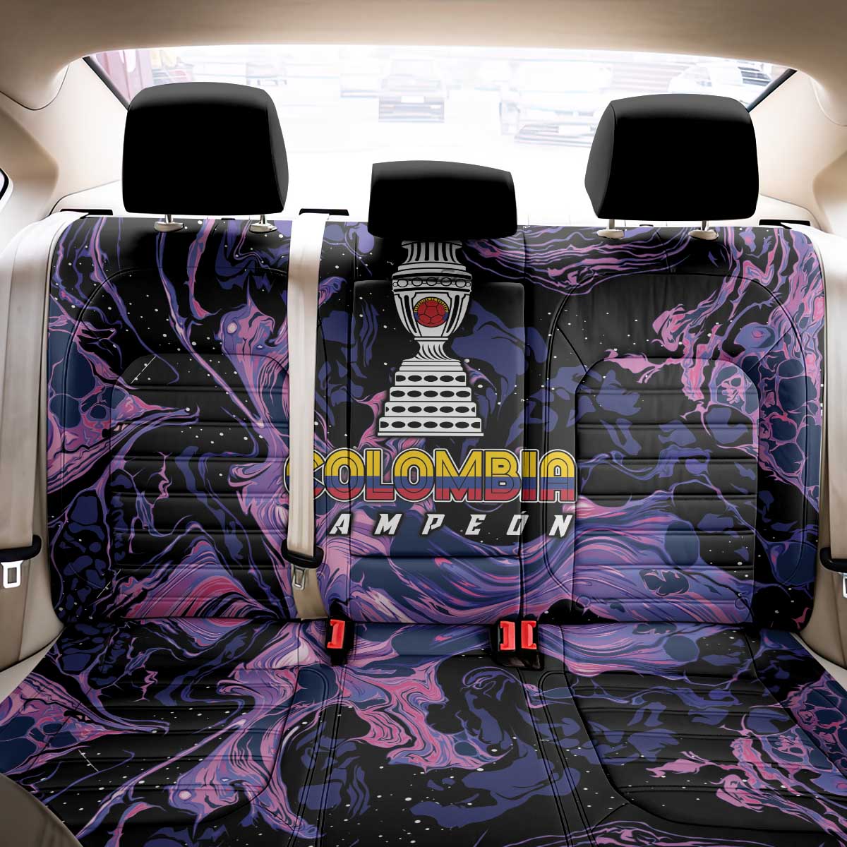 Colombia Football Back Car Seat Cover Cano Cristales Style - Todos Somos Campeon LT7 - Wonder Print Shop