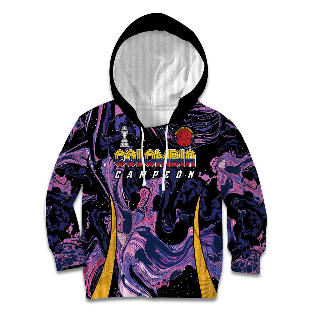 Colombia Football Custom Kid Hoodie Cano Cristales Style - Todos Somos Campeon - Wonder Print Shop