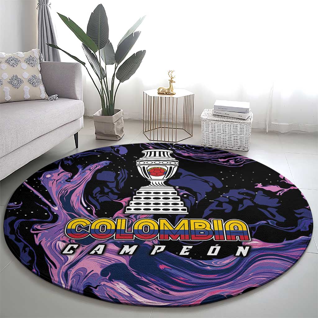 Colombia Football Round Carpet Cano Cristales Style - Todos Somos Campeon