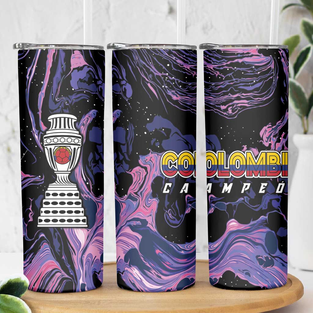 Colombia Football Skinny Tumbler Cano Cristales Style - Todos Somos Campeon - Wonder Print Shop