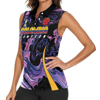 Colombia Football Custom Women Sleeveless Polo Shirt Cano Cristales Style - Todos Somos Campeon - Wonder Print Shop