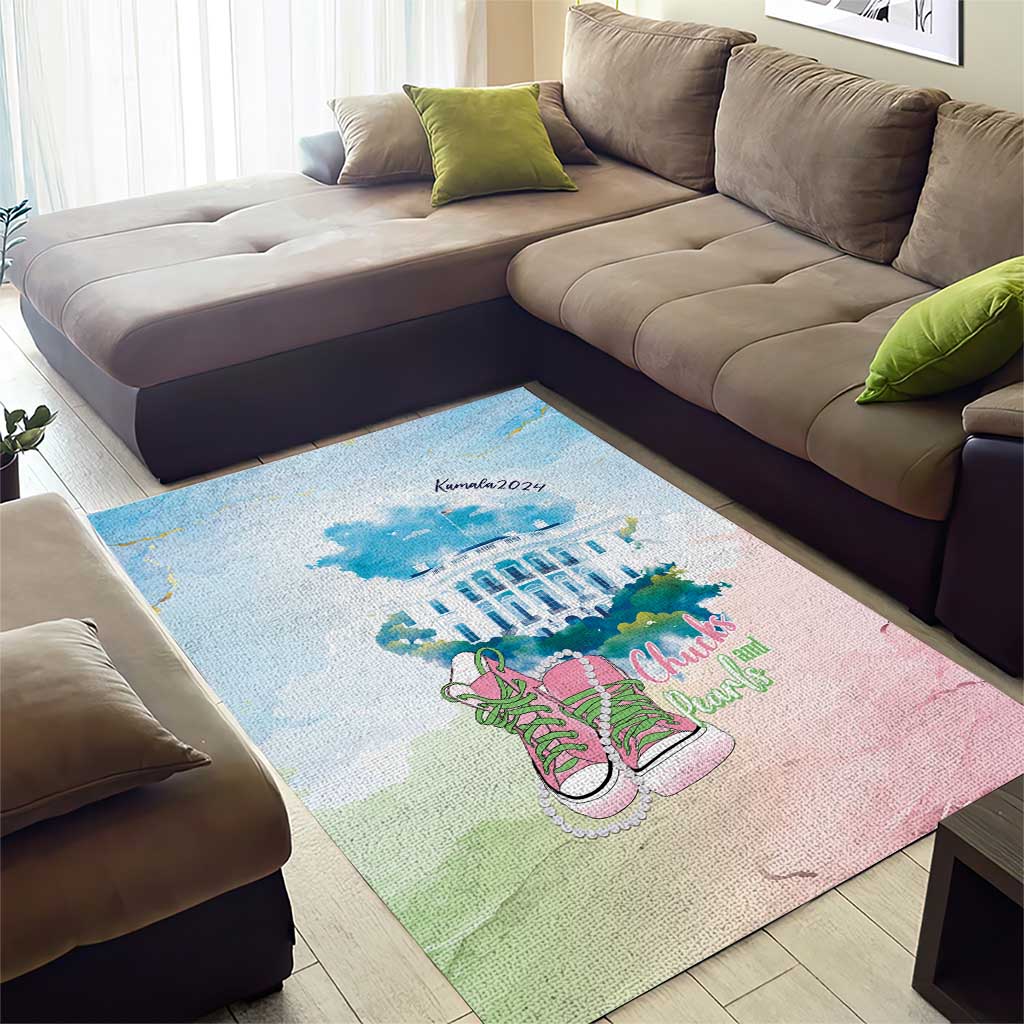 Chucks N Pearls 2024 Area Rug Pink Green Rocking The World LT7 - Wonder Print Shop