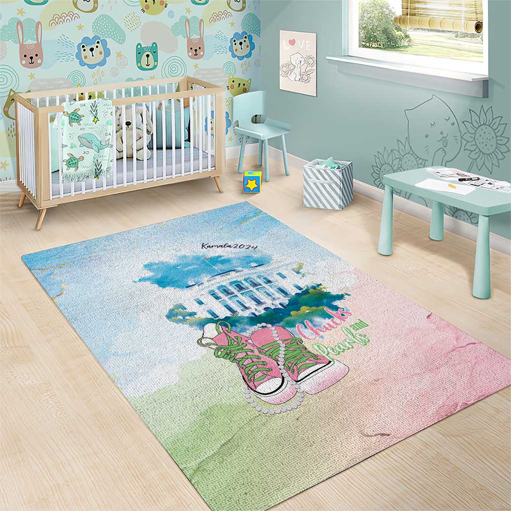 Chucks N Pearls 2024 Area Rug Pink Green Rocking The World LT7 - Wonder Print Shop