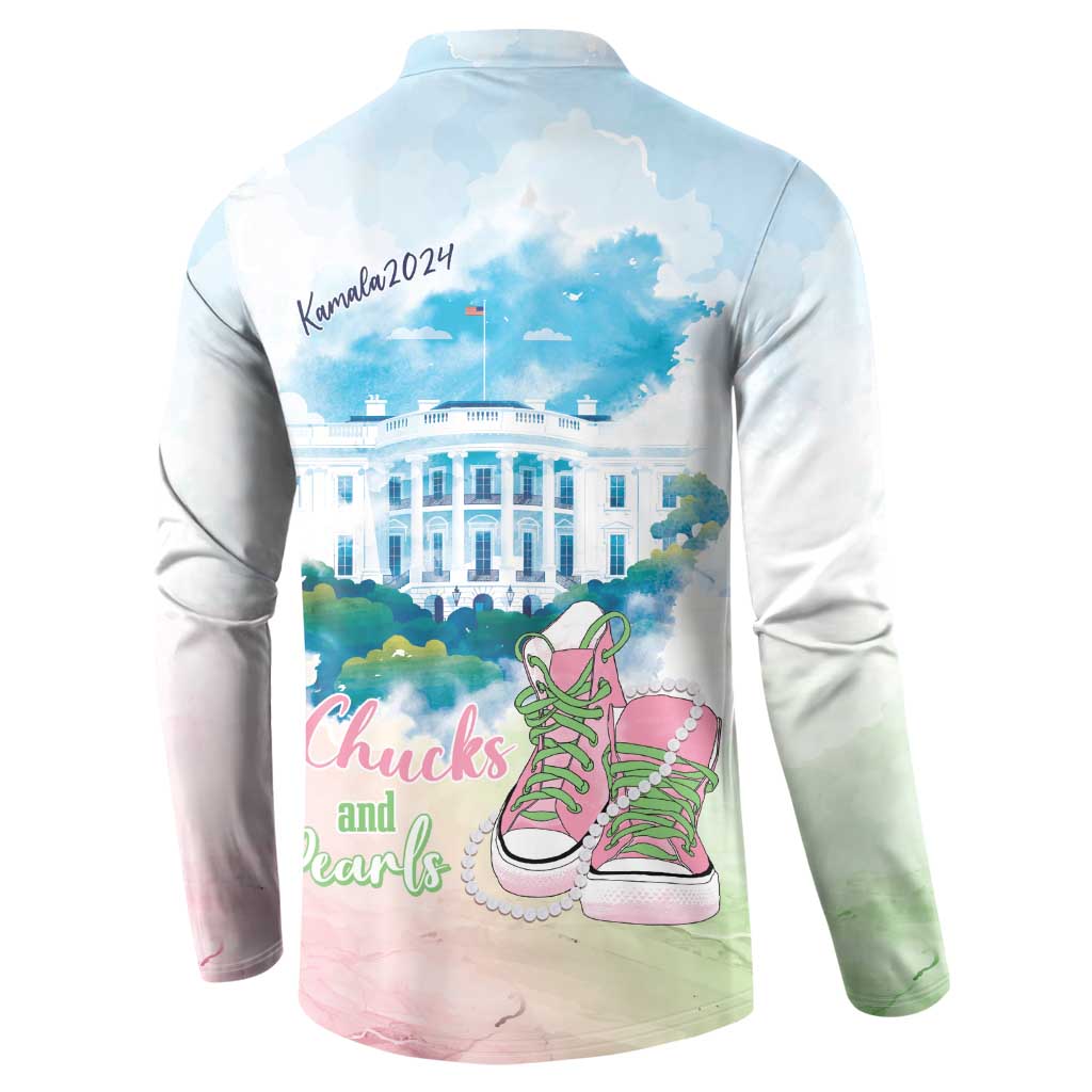 Chucks N Pearls 2024 Button Sweatshirt Pink Green Rocking The World LT7 - Wonder Print Shop