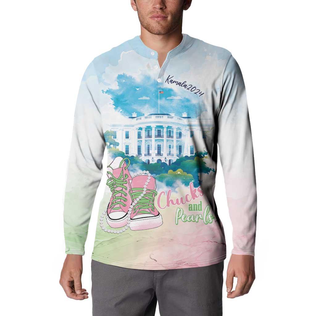 Chucks N Pearls 2024 Button Sweatshirt Pink Green Rocking The World LT7 - Wonder Print Shop