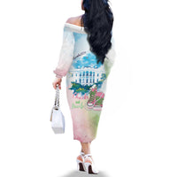 Chucks N Pearls 2024 Family Matching Off The Shoulder Long Sleeve Dress and Hawaiian Shirt Pink Green Rocking The World - Wonder Print Shop