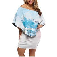 Chucks N Pearls 2024 Family Matching Off Shoulder Short Dress and Hawaiian Shirt Pink Green Rocking The World LT7 - Wonder Print Shop